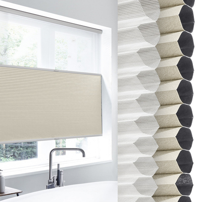Transforme sus persianas de panal de miel con textura de espacio para una experiencia táctil y sensorial
