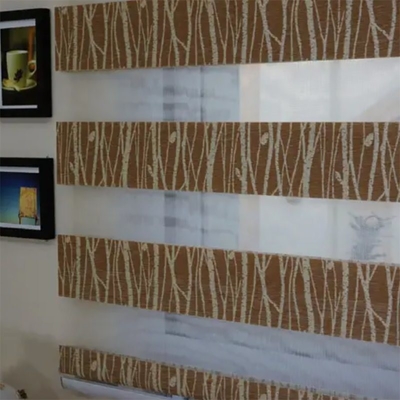 Reforzamiento de ventanas sutil y elegante con tejido ciego de cebra de rayas gris