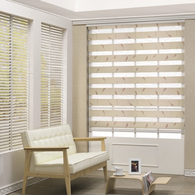 Día y noche 100% de poliéster Zebra Blind fácil de arreglar Ventanas Roller Blinds
