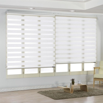 Tamaño personalizado Zebra eléctrica inteligente sombreado Función a prueba de polvo Ventanas de poliéster persianas