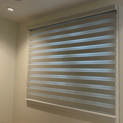 Tamaño personalizado Zebra eléctrica inteligente sombreado Función a prueba de polvo Ventanas de poliéster persianas