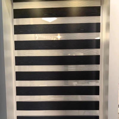 Ventanas de sombreado solar eléctrico persianas horizontales de cebra para un excelente rendimiento