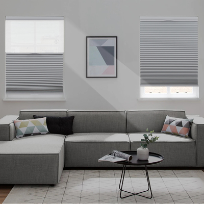 WELLSOURCE Sombreras para ventanas de día y noche, sombreado de arriba hacia abajo hacia abajo hasta abajo, sombreado de panal de miel para ventanas, sombreado de ventanas sin cables
