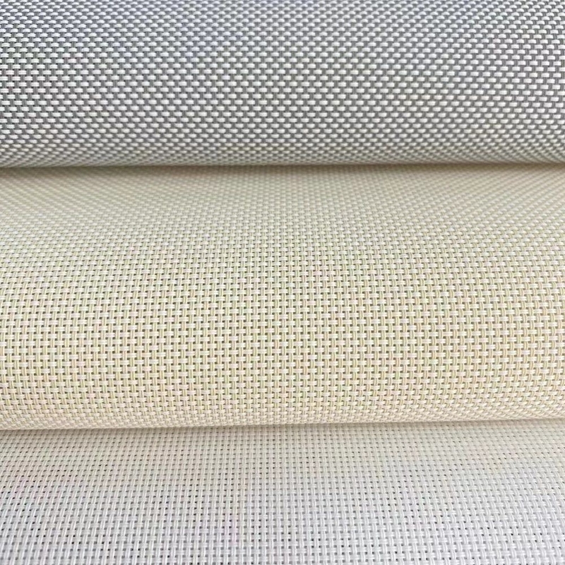 Tejido anti-UV y ecológico de poliéster/fibra de vidrio/blanco de lino para oficinas